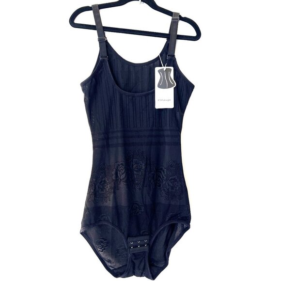 KSK Shapewear Bodysuit Slimmer Tummy Control Black shapewear Size Large - Picture 2 of 13